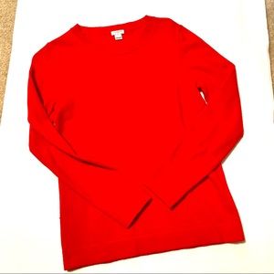J. Crew red long sleeve wool blend sweater size XS